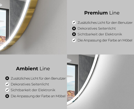 Runder Badspiegel angeschnitten mit LED beleuchting X222 #2