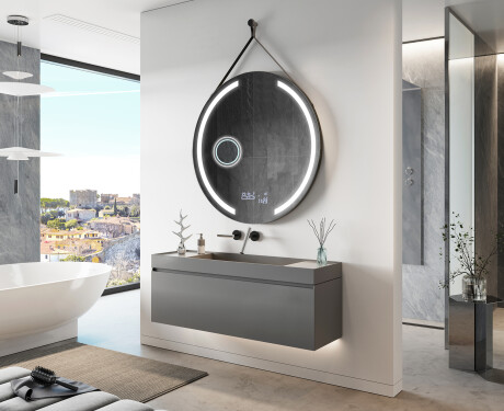 Spiegel rund zum Aufhängen mit Beleuchtung LED L97