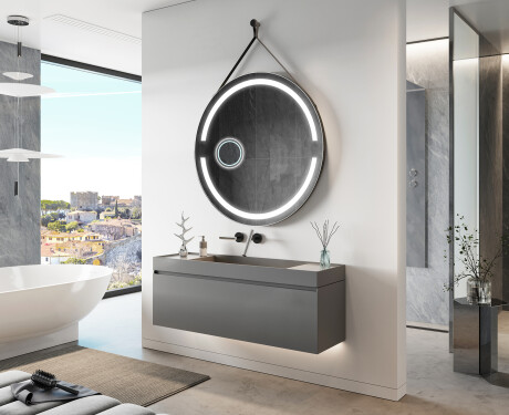 Spiegel rund zum Aufhängen mit Beleuchtung LED L118