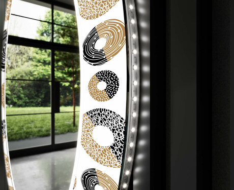 Runder dekorativer Spiegel mit LED-Beleuchtung für das Wohnzimmer - Donuts #11