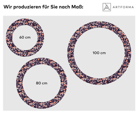 Runder dekorativer Spiegel mit LED-Beleuchtung für das Badezimmer - Elegant Flowers #2