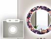 Runder dekorativer Spiegel mit LED-Beleuchtung für das Badezimmer - Elegant Flowers #4