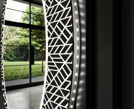 Runder dekorativer Spiegel mit LED-Beleuchtung für das Badezimmer - Triangless #11