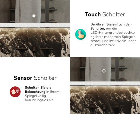Abgerundeter Badspiegel mit LED Beleuchtung L146 #9