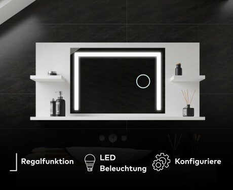 LED Spiegel mit Ablageflächen - L11 #7