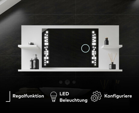 LED Spiegel mit Ablageflächen - L38 #7