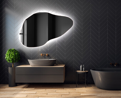 Unregelmäßiger asymmetrischer Spiegel mit LED Beleuchtung P221 #2