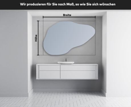 Unregelmäßiger asymmetrischer Spiegel mit LED Beleuchtung P221 #3