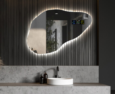Unregelmäßiger asymmetrischer Spiegel mit LED Beleuchtung P221 #6