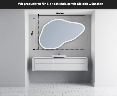 Unregelmäßiger asymmetrischer Spiegel mit LED Beleuchtung P222 #3