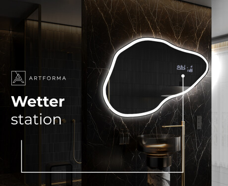 Unregelmäßiger asymmetrischer Spiegel mit LED Beleuchtung P222 #6