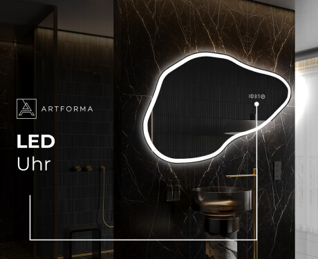 Unregelmäßiger asymmetrischer Spiegel mit LED Beleuchtung P222 #7