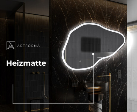 Unregelmäßiger asymmetrischer Spiegel mit LED Beleuchtung P222 #8