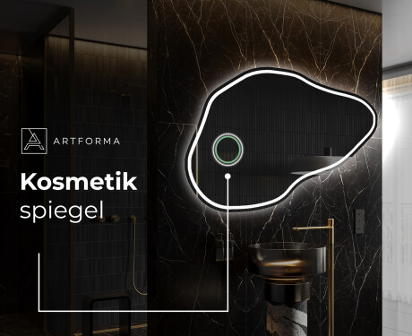 Unregelmäßiger asymmetrischer Spiegel mit LED Beleuchtung P223 #6