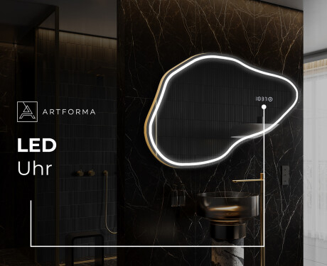 Unregelmäßiger asymmetrischer Spiegel mit LED Beleuchtung P223 #9
