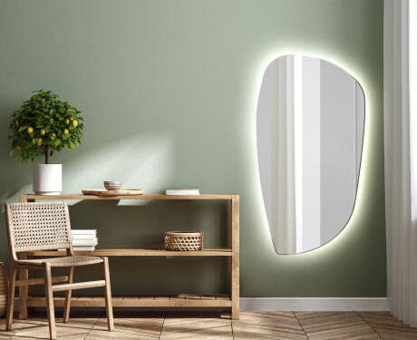 Unregelmäßiger asymmetrischer Spiegel mit LED Beleuchtung I221 #2
