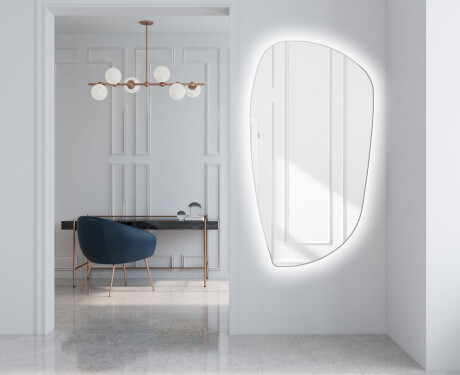 Unregelmäßiger asymmetrischer Spiegel mit LED Beleuchtung I221 #5