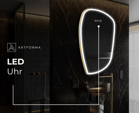 Unregelmäßiger asymmetrischer Spiegel mit LED Beleuchtung I222 #8