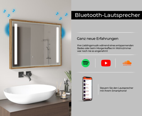 Spiegel mit Rahmen und LED Industrial Beleuchtung FrameLine L02 #11