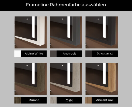 Spiegel mit Rahmen und LED Industrial Beleuchtung FrameLine L02 #2