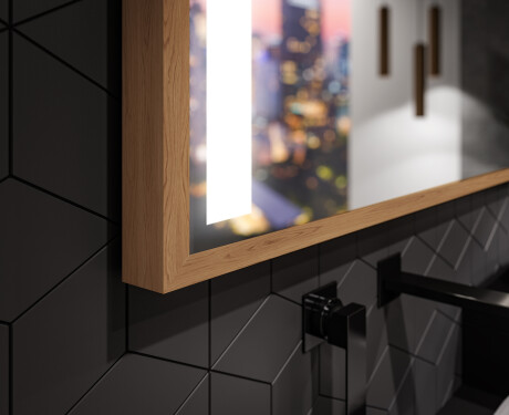 Spiegel mit Rahmen und LED Industrial Beleuchtung FrameLine L02 #3