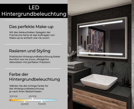 Spiegel mit Rahmen und LED Industrial Beleuchtung FrameLine L09 #4