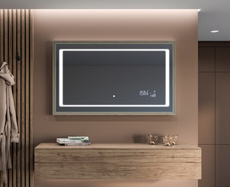 Spiegel mit Rahmen und LED Industrial Beleuchtung FrameLine L61 #12