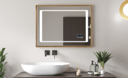Spiegel mit Rahmen und LED Industrial Beleuchtung FrameLine L61