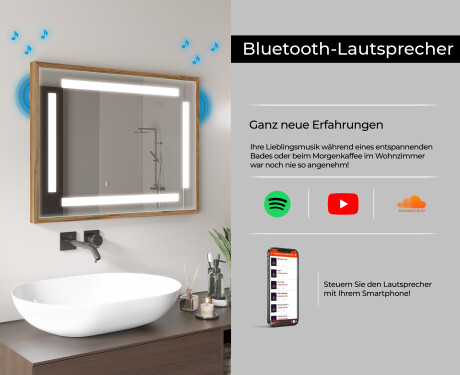 Spiegel mit Rahmen und LED Industrial Beleuchtung FrameLine L124 #11