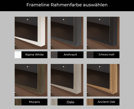 Spiegel mit Rahmen und LED Industrial Beleuchtung FrameLine L128 #2