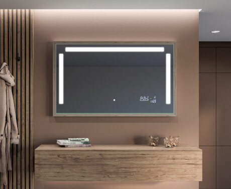 Spiegel mit Rahmen und LED Industrial Beleuchtung FrameLine L134 #12