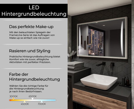 Spiegel mit Rahmen und LED Industrial Beleuchtung FrameLine L135 #4