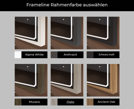 Spiegel mit Rahmen und LED Industrial Beleuchtung FrameLine L137 #2