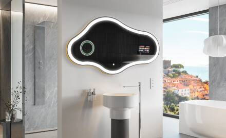 Unregelmäßiger Badpiegel mit LED SMART C222 Google