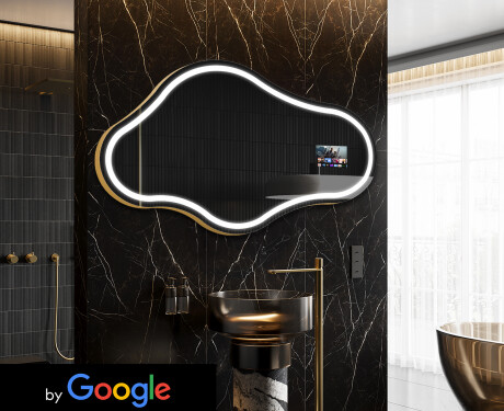 Unregelmäßiger Badpiegel mit LED SMART C223 Google