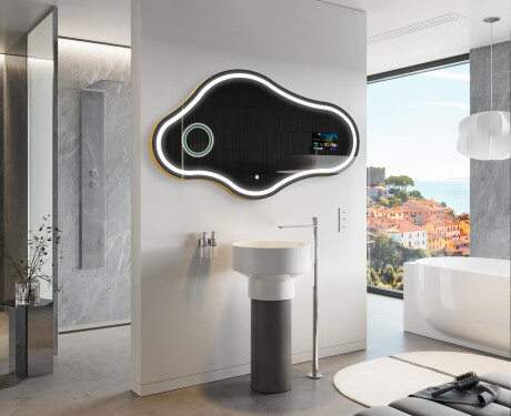 Unregelmäßiger Badpiegel mit LED SMART C223 Google #10