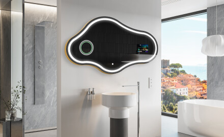 Unregelmäßiger Badpiegel mit LED SMART C223 Google