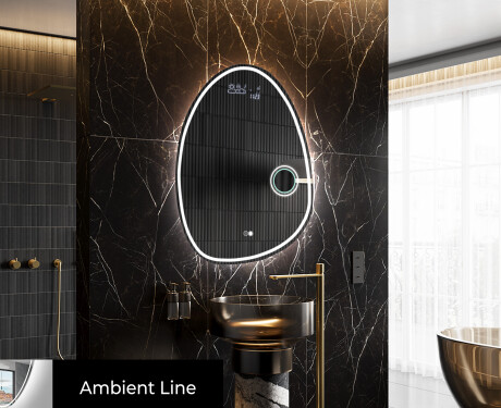 Unregelmäßiger asymmetrischer Spiegel mit LED Beleuchtung SF223