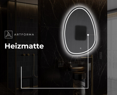 Unregelmäßiger asymmetrischer Spiegel mit LED Beleuchtung SF223 #9