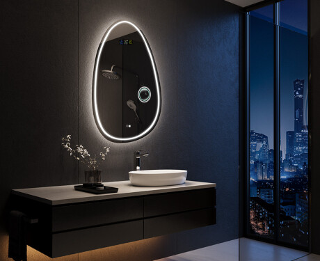 Unregelmäßiger asymmetrischer Spiegel mit LED Beleuchtung SF223 #10