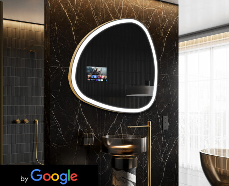 Unregelmäßiger SmartSpiegel mit LED Beleuchtung SMART J222 Google