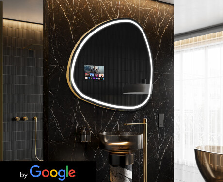 Unregelmäßiger SmartSpiegel mit LED Beleuchtung SMART J223 Google