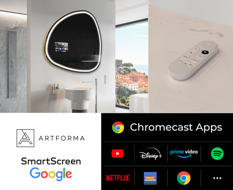 Unregelmäßiger SmartSpiegel mit LED Beleuchtung SMART J223 Google #2