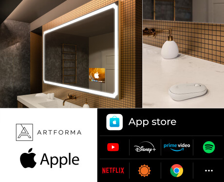 Smarter Spiegel mit LED Beleuchtung L138 Apple #2