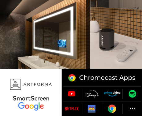 Smart Google Rechteckig Badspiegel mit LED Beleuchtung L15 #4