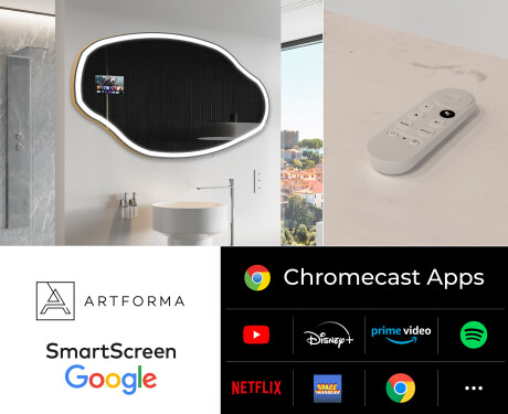 Unregelmäßiger Badpiegel mit LED SMART O222 Google #2