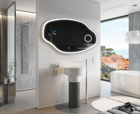 Unregelmäßiger Badpiegel mit LED SMART O222 Google #10