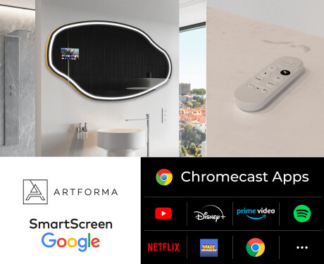Unregelmäßiger SmartSpiegel mit LED Beleuchtung SMART O223 Google #2