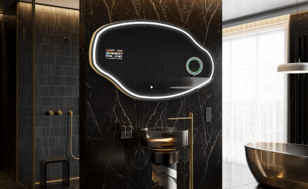 Unregelmäßiger SmartSpiegel mit LED Beleuchtung SMART O223 Google
