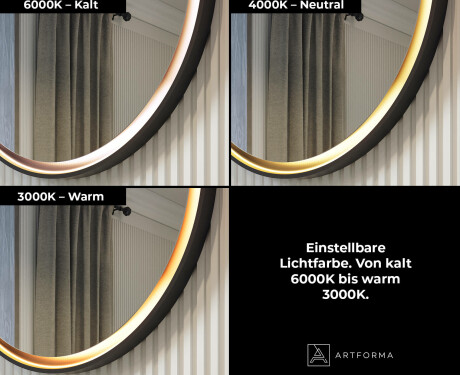 Rundes Spiegel in einem Metallrahmen mit LED-Beleuchtung #3